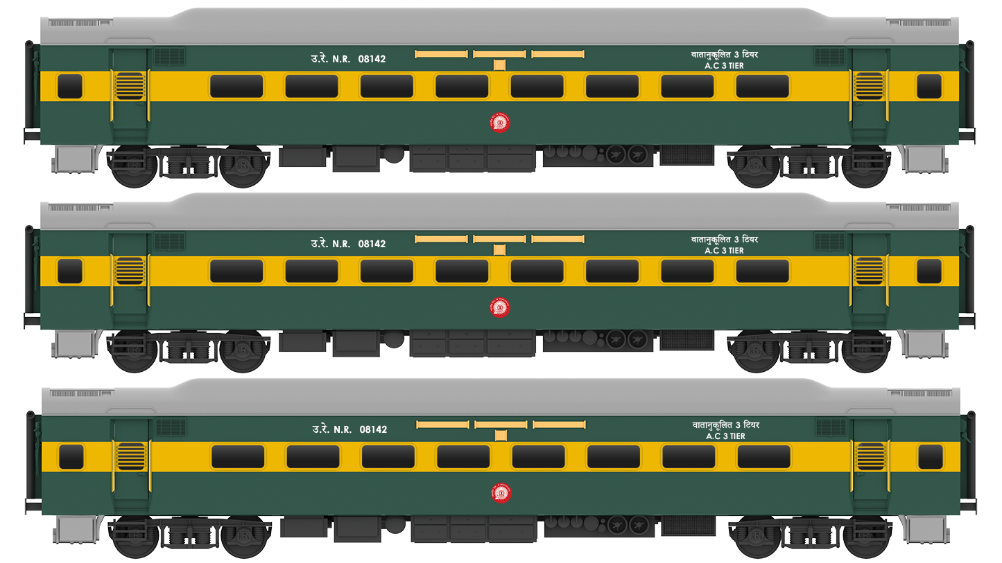 PRE-ORDER: ICF AC 3 Tier, HO Scale - Garibrath, Standard, pack of 3
