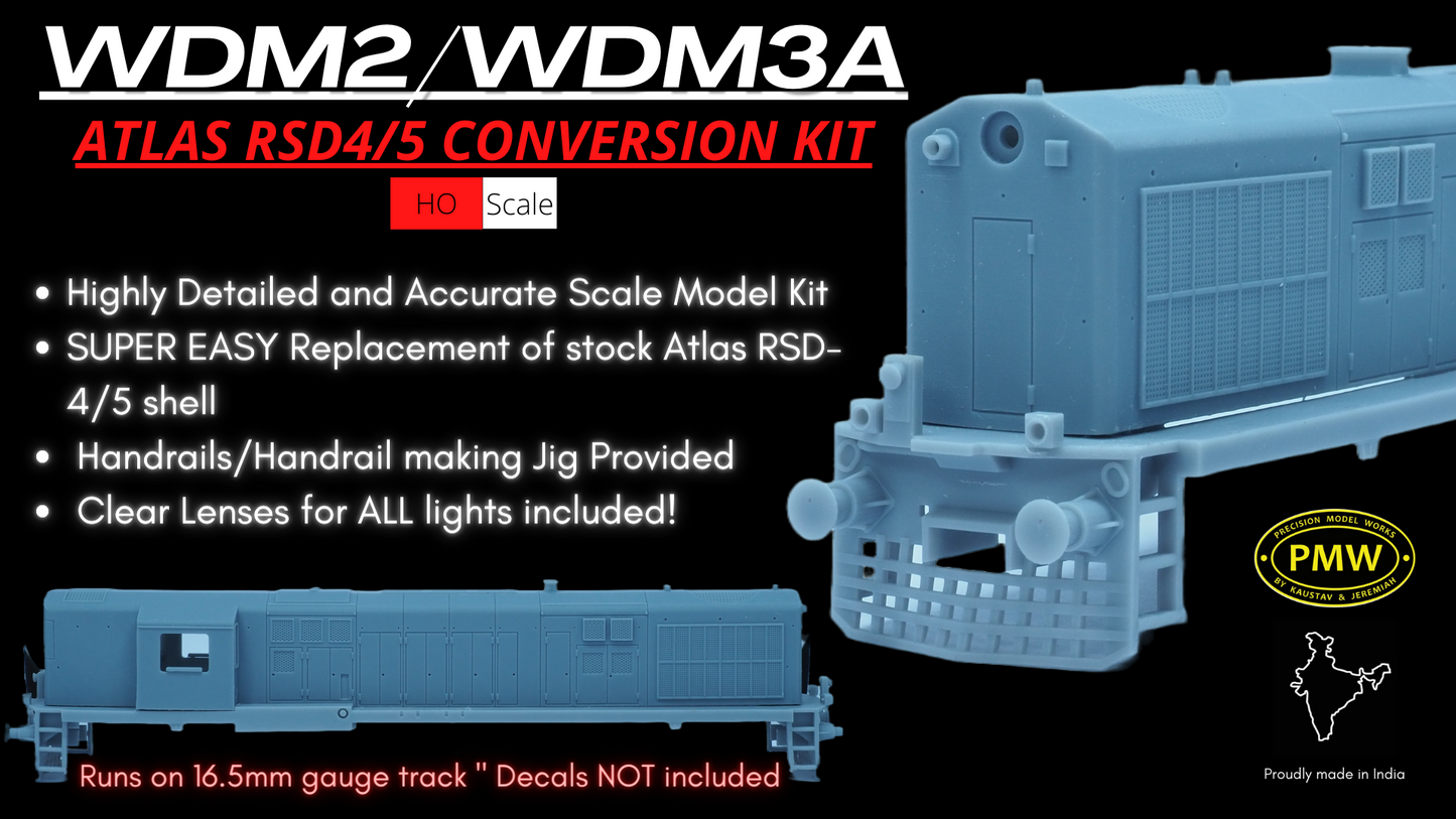 WDM2/3A Replacement Shell Kit For HO Atlas RSD 4/5